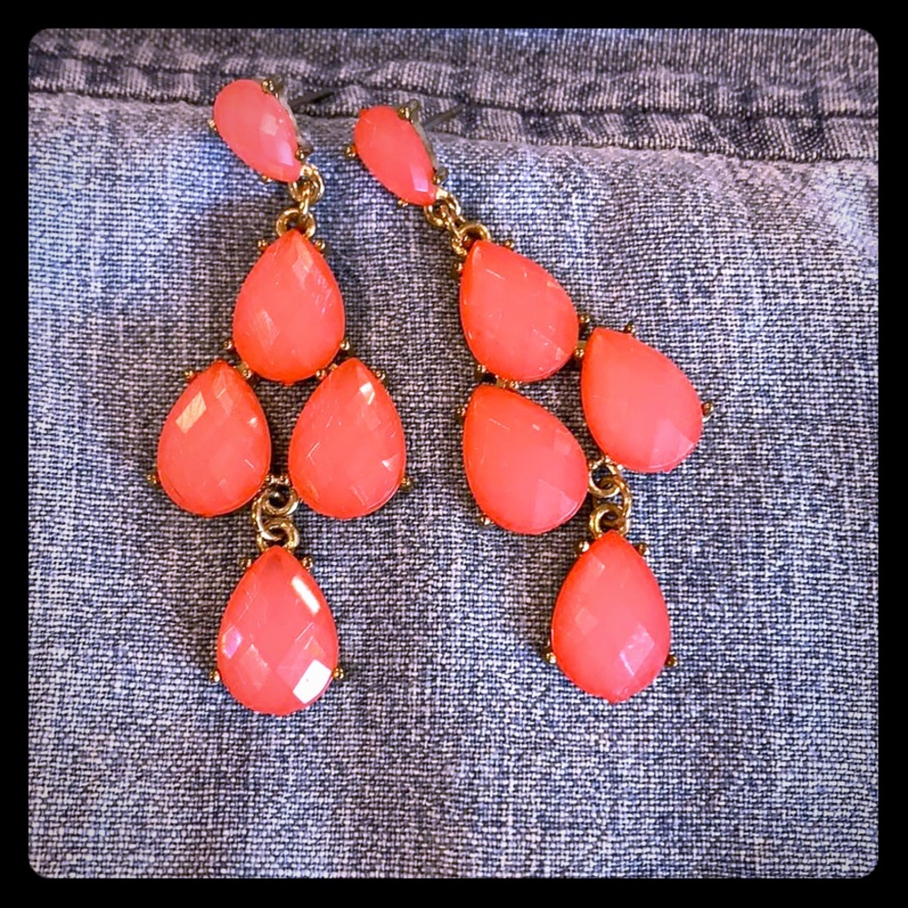 Pink chandelier drop earrings